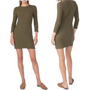Sanctuary Olive Green Rider Ribbed Mini Dress Size M